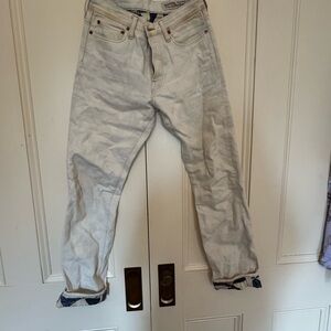 Kapital Men's Cream Straight Jeans